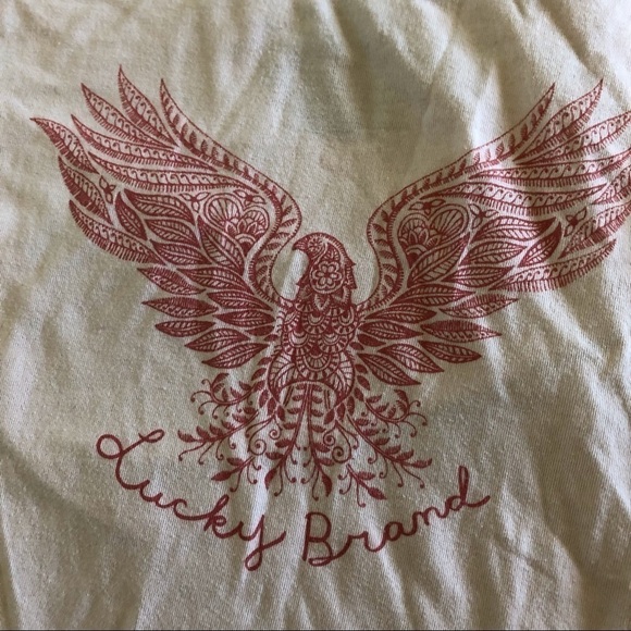 Lucky Brand pink eagle boho short sleeve graphic tee in size XS - Picture 3 of 4
